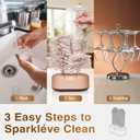 Home Glassware Polisher, World's First Affordable Spinning Glass Polisher, 600 RPM Dries and Polishes, All Glasses, Wine, Bar, Drinking, Best Wet For Sparkling Glassware, Champagne, Premium Painted