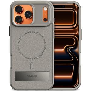 Magnetic for iPhone 17 Pro Max Case with Stand[Compatible with MagSafe] Slim Invisible Kickstand, Protective Anti-Fingerprint Phone Cove 6.9", Medium Grey