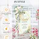 Wedding Welcome Sign Stand, Welcome to our Wedding Sign Holder, Elegan White Easel Stand for Sign Poster With 39 Premium Templates & Leather Sign Hanging Straps,Easel Sign Stand for Wedding Decor
