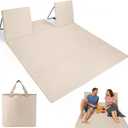 2-Person Portable Beach Lounge Chairs,Lightweight Outdoor Beach Mat with Back Support,Double Pool Seat for Sunbathing Sand Picnic Poolside,Extra Long & Extra Wide Design,Beige, Oversized