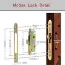 Keyed Offset Center Sliding Patio Door Handleset With Mortise And Keeper Assembly 45°Keyway, 3-15/16" H.C., NonHandle Used For 1-3/8" To 2" Thick Sliding Glass Door & Patio Door (White),Zinc Alloy