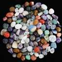 3.5lb Mixed Large Tumbled Crystal Stones Bulk,1-1.3, Approx 110 Pcs - Natural Assorted Polished Healing Crystals for Decoration, Healing, Rock Collecting, Cabbing, Wire Wrapping, Wicca & Reiki (Cold Color)