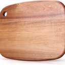 Large Acacia Wood Cutting Boards for Kitchen with Hanging  Big Wooden Cutting Board for Vegetables, Bread, Steak, Meat, Cheese, Charcuterie - BPA Free, 14" x 11"
