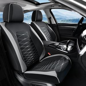 FLORICH Car Seat Covers Front Seat, Leather Seat Covers for Cars, Waterproof Car Seat Protector Breathable, Front Seat Covers for Cars, Automotive Seat Covers Universal Fit for Most Cars SUV Truck