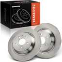 A-Premium 12.44 Inch (316mm) Rear Solid Disc Brake Rotors, 2-Pack