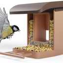 Bird Feeder Camera Case Compatible with Battery Cam Pro, Wyze Cam Outdoor v1/v2, Wyze Camera v4/v3/v3 Pro, 5 DIY Mounting Methods, with a Macro Lens (Solar Panel/Camera NOT Included), Brown