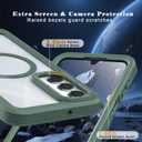 for Samsung Galaxy A16 5G Case, [Transparent & Holster Series] Belt Clip Full Body Shockproof Protective Cell Phone Cover with 2 Pack Tempered Glass Screen Protector (Dark Green/Clear)