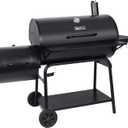 Royal Gourmet CC2036F Barrel Charcoal Grill with Offset Smoker, Outdoor BBQ Grill with 1200 Sq. In. Grilling Area for Large Event Gathering, Black