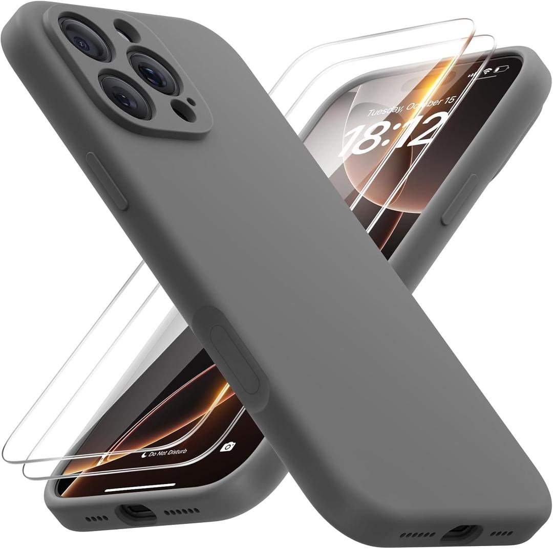 FlyReal Magnetic for iPhone 16 Pro Max Case, Compatible with MagSafe, (Integrated Silicone Camera Control Button & Camera Protection) +Screen Protectors, Microfiber Lining Case 6.9", Space Gray