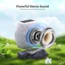 Outdoor Solar Rock Bluetooth Speakers with Colorful Lights, Deep Bass IPX4 Waterproof Speaker, Solar-Powered, TWS Paring, Perfect for Pool Garden and Outdoor Activities - Marble 2 Pack
