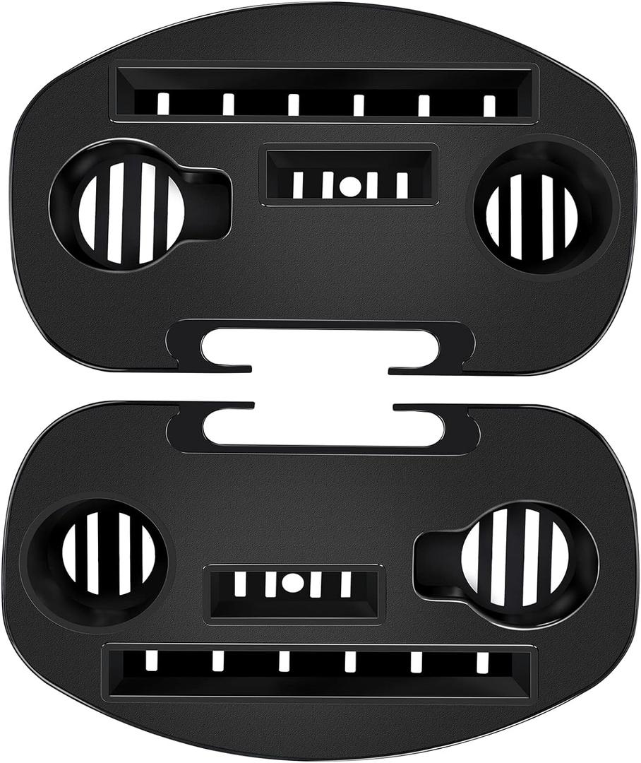 Zero Gravity Chair Tray, 2 Pack Upgraded Version Cup Holder for Zero Gravity Chair, Utility Clip-On Chair Table/Tray for iPhone/iPad/Tea Cup/Books -Black