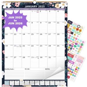 2025 Calendar, Wall Calendar 2025-2026 (17"x22") with Lines, Monthly Calendar from Jan 2025 to Jun 2026, Vertical Large Monthly Family Calendar 2025 for Wall, Calendario 2025 (New Big Rainbow)