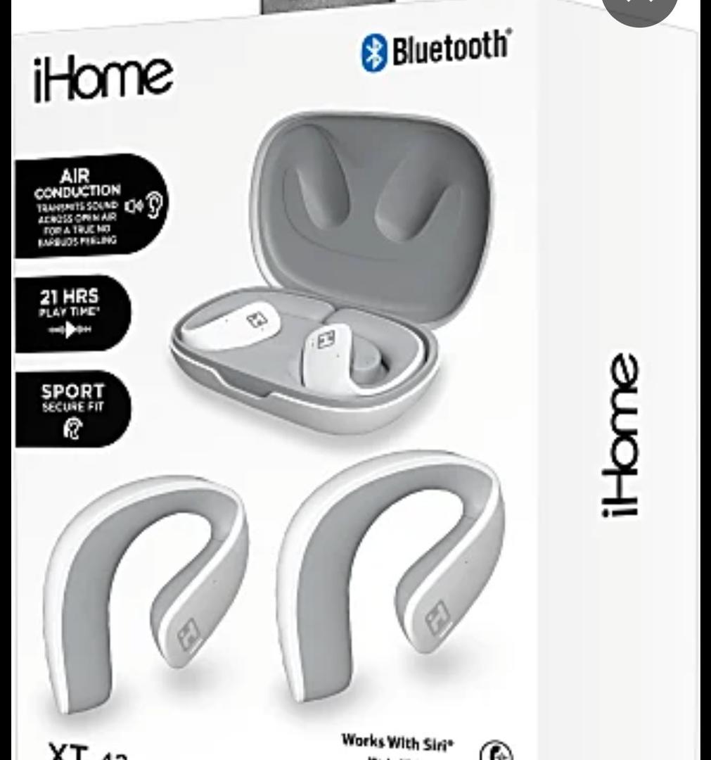 iHome True Wireless Earbuds, Work With Siri & Google Assistant White