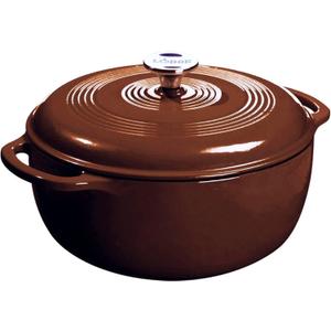 Lodge Essential Enamel Cast Iron Dutch Oven - Perfect for Bread Baking, Braising, Marinating & Slow Cooking - Features Moisture-Sealing Lid & Dual Handles - Kitchen Essentials - 6 Quarts - Burnt Sienna