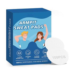 [100 Pack] Armpit Sweat Pads, Super Absorbent & Skin-Friendly Armpit Guards for Men & Women, Individually Wrapped Soft Cotton Pads to Prevent Stains & Odors, Stay Dry & Confident