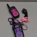 Wishouse Walkie Talkies for Kids Rechargeable Long Range,Xmas Birthday Gift for 4 5 6 7 8 9 Year Old Girls,Hiking Gear Camping Games Cool Toys with NOAA,SOS Siren,Lamp,Lanyards,Easy to Use,2 Pack (Pink Purple)