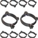 HIGHCRAFT HINGB-01-10 Industrial Decor Hinged Split Ring Pipe Hanger 1 in. Malleable Iron, with 3/8 in. Threaded Rod Fitting, Vintage Mounting Bracket for Tubing, Shower Curtain, Tiki Torch (10 Pack)