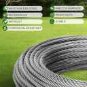 3/8" Stainless Steel Cable 75FT, 7x19 Strands Wire Rope Cable, with 12000 lbs Breaking Strength, Stainless Steel Wire Rope with M10 Clips Clamp and Thimbles for Boat Lifting Winch Cable