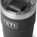 YETI Rambler 8 oz Stackable Cup, Stainless Steel, Vacuum Insulated Espresso Cup with MagSlider Lid (Black. 2 Pack)