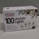 PREXTEX 100-Count Ultra Bright Christmas Lights - 20 ft Clear StringLights on White Wire - Incandescent Xmas TreeLights for Indoor and Outdoor Decorations