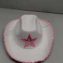 Funcredible Cowboy Hat and Glasses - Preppy Cowgirl Hat with Star - Sparkly Cowboy Hat