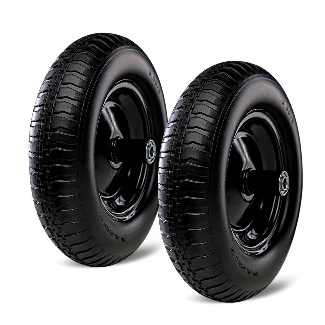 Taifa 14 Inch 1 PC Solid Flat Free Replacement Tires and Wheels 3.50-8 with 5/8'' Bearing, Air Less Wheel for Wheelbarrow/Wagon/Hand Truck/Trolley/Garden Scooter etc.