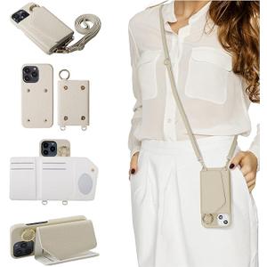 HANDODO Wallet Case Compatible with iPhone 12/12 Pro,Women Vegan Leather Detachable Crossbody Phone Case with RFID Blocking Card Holder Adjustable Strap Shockproof Kickstand Phone Wallet (Ivory)
