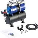 1/3 HP Low Noise (47db) Air Compressorwith 3.5L Air Storage Tank for Airbrushing Dark Blue