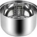 Stainless steel inner pot of rice cooker - compatible with aroma ARC-150SB, ARC-5200SB rice cooker replacement pot, 10-cup uncooked/20-cup cooked