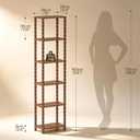 HOOBRO 6-Tier Bookcase, Wooden Bookshelf, Storage Shelf, Walnut