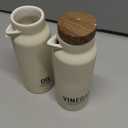 Santa Barbara Design Studio TableSugar Oil and Vinegar Bottle Set Gift Boxed Wood and Ceramic Oil/Vinegar Dispensers, 2-Pieces, Matte White