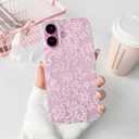 Lovmooful Compatible for iPhone 16 Plus Case Clear Cute Flower Floral Leaf with Romantic Lace Design for Girls Women Soft TPU Shockproof Protective Girly for iPhone 16 Plus Case-Pink