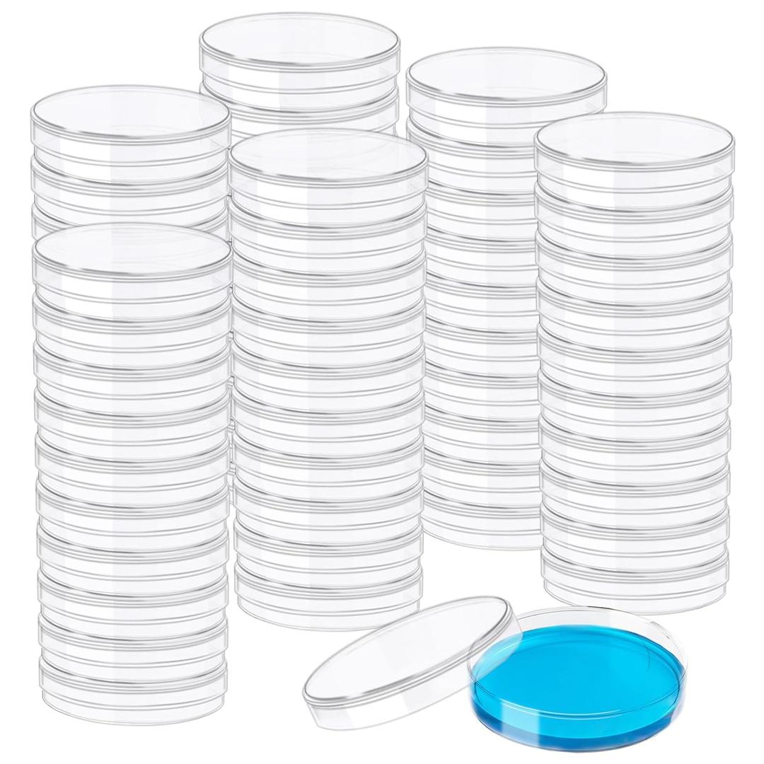 60 Pack Plastic Petri Dishes with Lids,60 x 15 mm Bioresearch Sterile Petri Dish, Clear Culture Dishes for Medical, Biological, School Science Projects