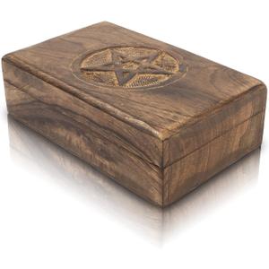 Great Birthday Gift Ideas Handmade Decorative Wooden Jewelry Box Jewelry Organizer Keepsake Box Treasure Chest Trinket Holder Watch Box Storage Lock Box 8 x 5 Inches Housewarming Gift Ideas Men Women