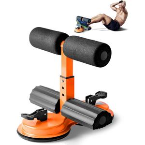 SQUATZ Portable Sit Up Bar Floor Holder with 2 Strong Suction Cups for Abs, Pull Up Bar, Sticky Pad, Adjustable Foot Holder for Thigh, Workout for Office Home Gym for Men and Women, Support 661 lbs
