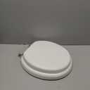 Mayfair Padded Toilet Seat with Chrome Hinges, Soft Vinyl over Wood Core Seat, Made in USA, Round, White