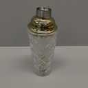 Glass Martini Shaker, 14.2 Oz Martini Shaker with Strainer for Home Use & Bar Cart (Gold)