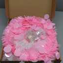 Dual Color Switch&Timer 5 Ft Pink Pop Up Christmas Valentines Tree with 50 Warm White&Color Lights 8 Modes, Tinsel Pencil Collapsible Xmas Tree, Easy Assembly, Balls 3D Star Sequins, Home Party Decor