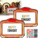 2 Pack Wedding Bottle Service Sign with Letter Stickers | Double-Sided 22''x17'' Nightclub Bridal Entrance Props, Bottle Service Signs for Wedding Bar Bachelor Party (Retro Red Gold), 21.4 x 17.3 inches