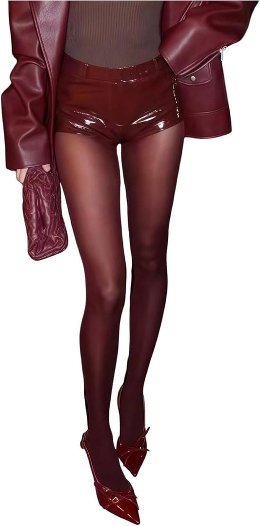 SOLY HUX Women's High Waisted See Through Tights Party Club Stockings Pantyhose (Medium)