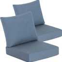 Goodgoods 22 x 24 Sunbrella Outdoor Patio Deep Seat Cushions 2-Pack, Fade-Resistant & Water-Resistant Furniture Chair Cushions with 30D High-Resilience Foam for Sofa, Spectrum Denim