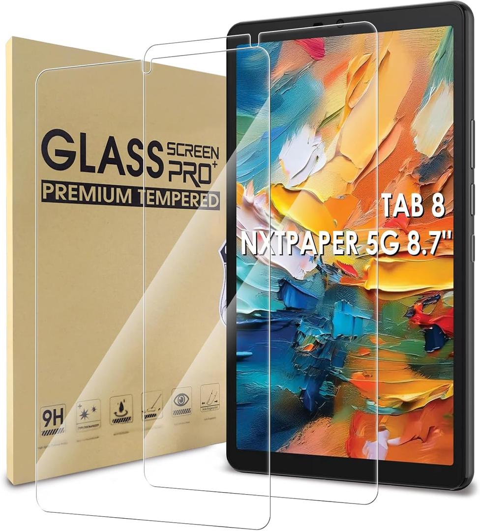 WD&CD 2 Pack Screen Protector Compatible with TCL TAB 8 NXTPAPER 5G 8.7", Case Friendly Tempered Glass for TCL TAB 8 NXTPAPER 5G 8.7" Anti Scratch Anti BubbleHigh Definition
