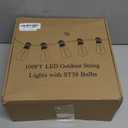 Brightever LED Outdoor String Lights 100FT Patio Lights with 52 Shatterproof ST38 Vintage Edison Bulbs, Outside Hanging Light Waterproof for Porch, Deck, Garden, Backyard, Balcony, 2700K Dimmable (100FT-Warm White, Black Wire)