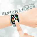 Slim Braided Stretchy Band and Case Compatible for Apple Watch Bands Women 40mm 41mm 42mm 44mm 45mm 46mm, Thin Nylon Solo Loop Protective Cover and Screen Protector for iWatch Series 11/10/9/8/7/6/5/4