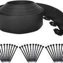 Landscape Edging 33FT,Garden Edging Borders [Extra Tall 4IN High] Flexible Lawn Edging Kit with 30pcs Stakes,Mini Plastic Fence for Landscaping Yard Flowerbeds,Grass-Black