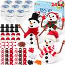 JOYIN Christmas Build a Snowman Craft Kit, 24 Pack Modeling Clay DIY Make a Snowman Kit for Christmas Arts and Craft Activities, Xmas Gift Stocking Stuffers for Kids, School Funny Toy Party Favor