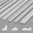 iLAND Miniature Dollhouse Accessories on 1:12 Scale 18pcs Wooden Dollhouse Trims & Skirting Board & Moulding Cornice 17 Long (Classic White)