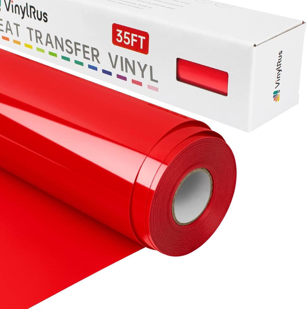 Heat Transfer Vinyl,Red HTV Rolls,12” x 35FT