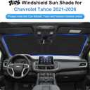 Car Sun Shade for 2021-2025 2026 Chevrolet Tahoe Accessories Windshield Sunshade Cover Front Window Shade Custom Fit Tahoe Sun Visor Protector Foldable Blocks UV Rays