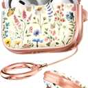 Coralogo for AirPods Pro2/ Pro Case with Safety Lock - Cute Cartoon for AirPods Pro1/ 2 Generation for Women Girls Fashion Stylish Retro Flower Pattern Design Kawaii Girly Girlish Hard Protective Cover